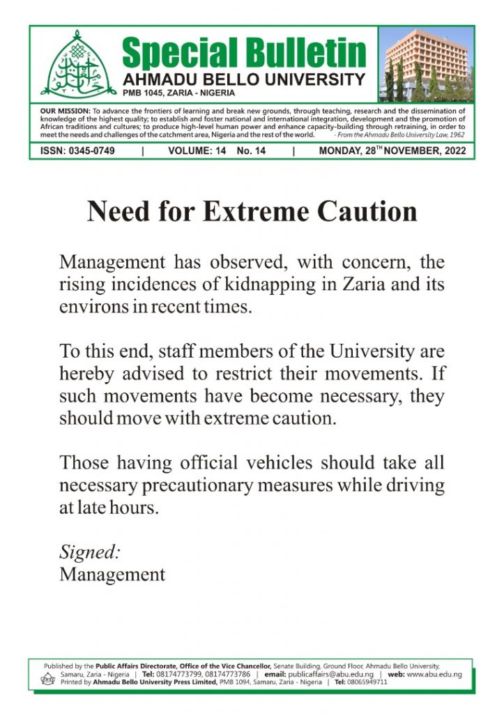 Need for Extreme Caution