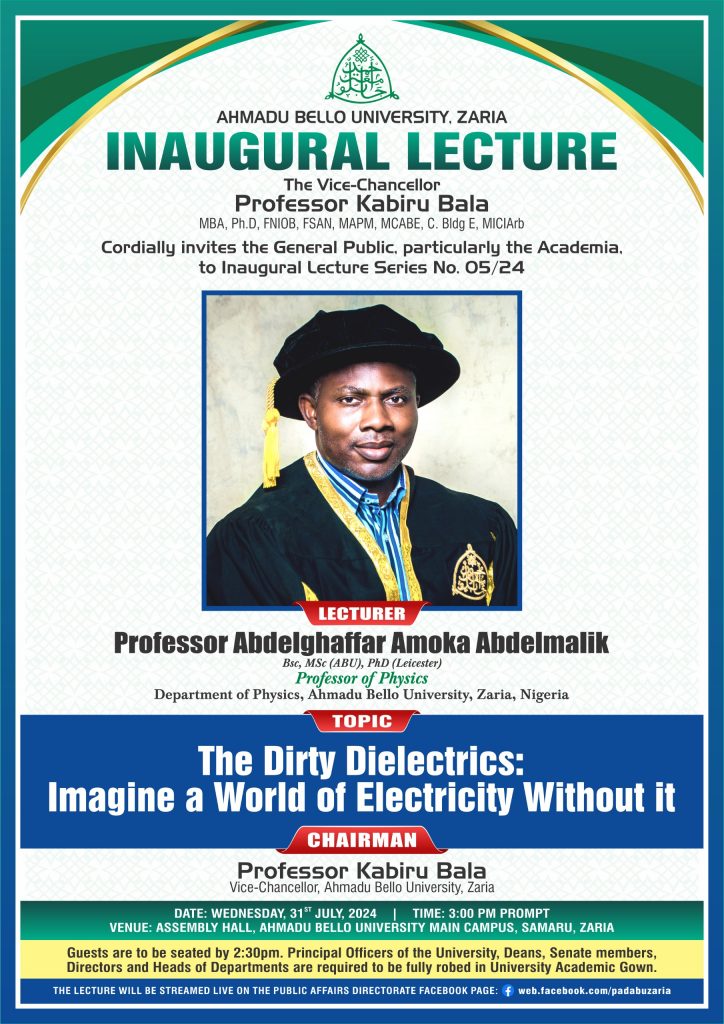 Inaugural Lecture – The Dirty Dielectrics: Imagine a World of Electricity Without It