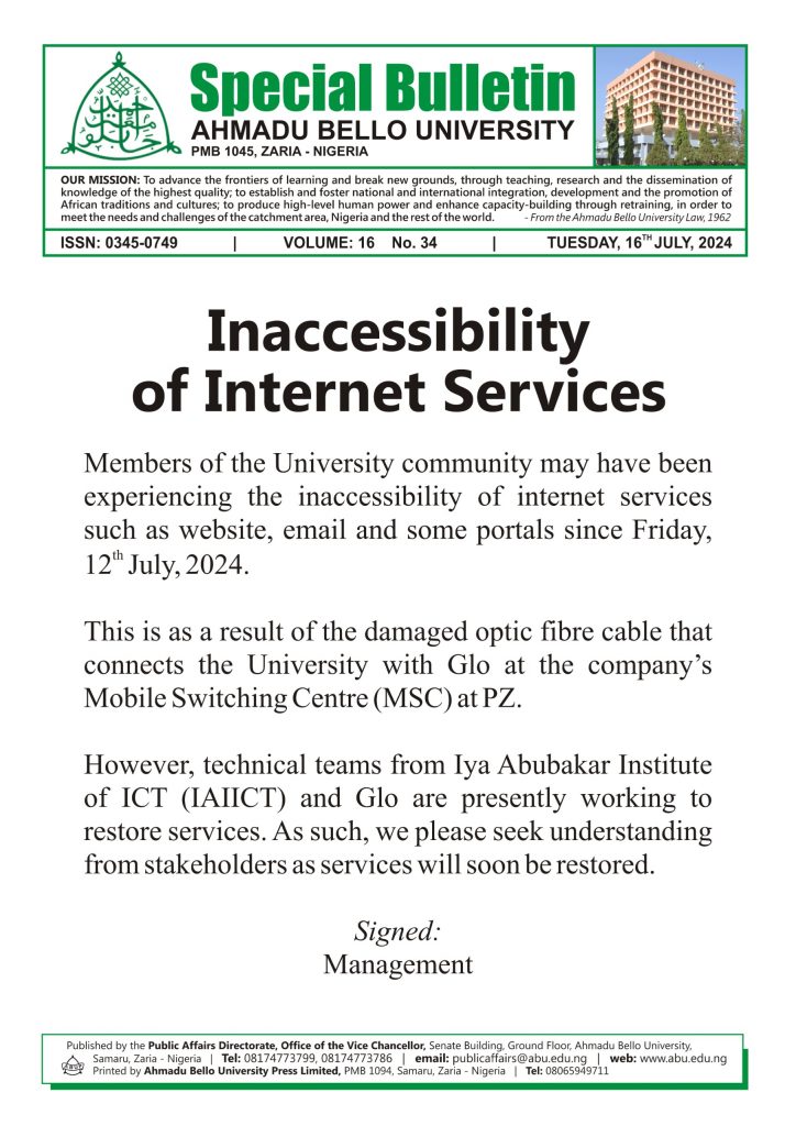 Inaccessibility of Internet Services