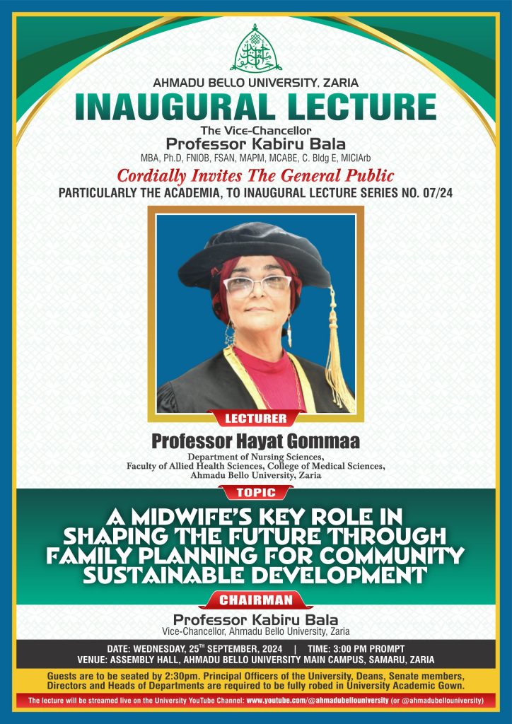 Inaugural Lecture: A Midwives’ Key Role in Shaping the Future through Family Planning for Community Sustainable Development