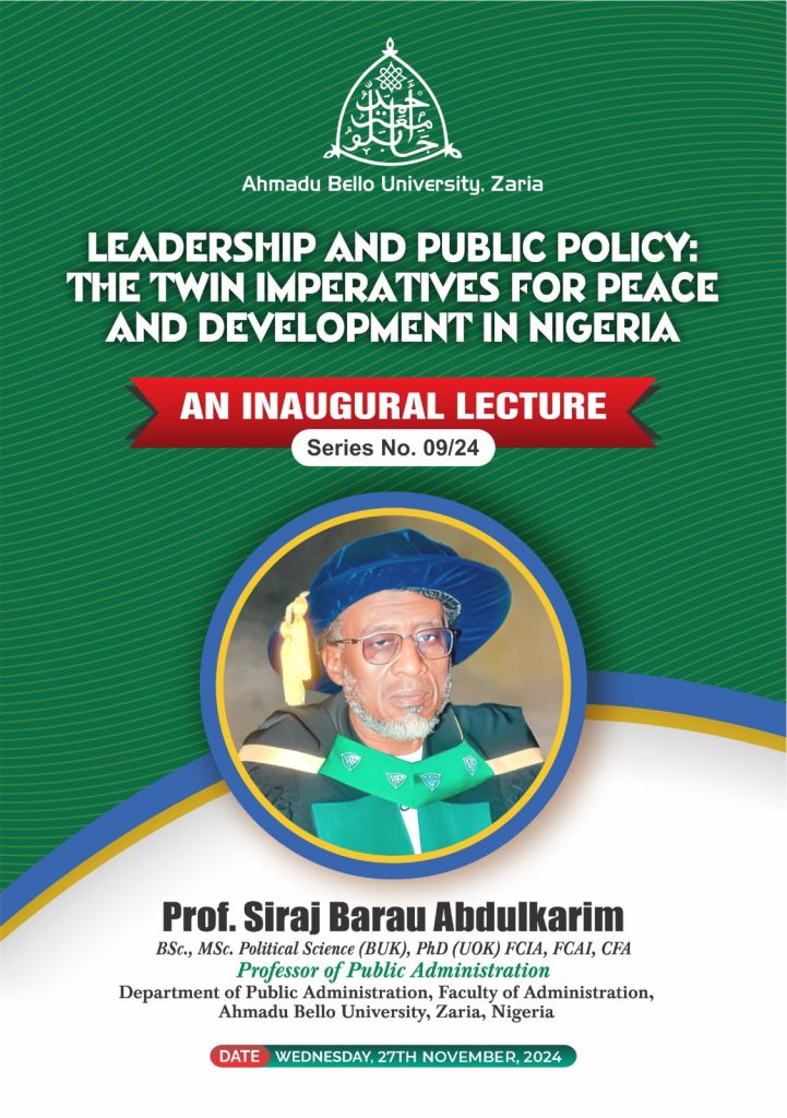 Inaugural Lecture by Prof. Siraj Barau Abdulkarim