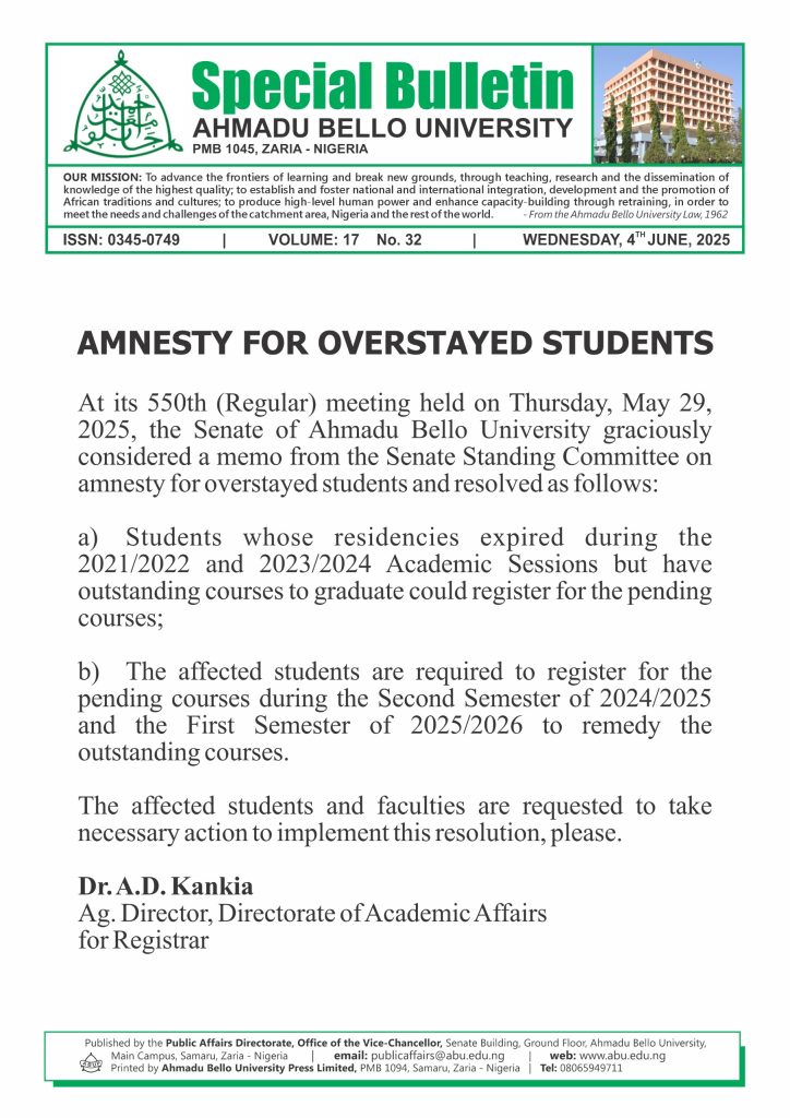 Amnesty for Overstayed Students