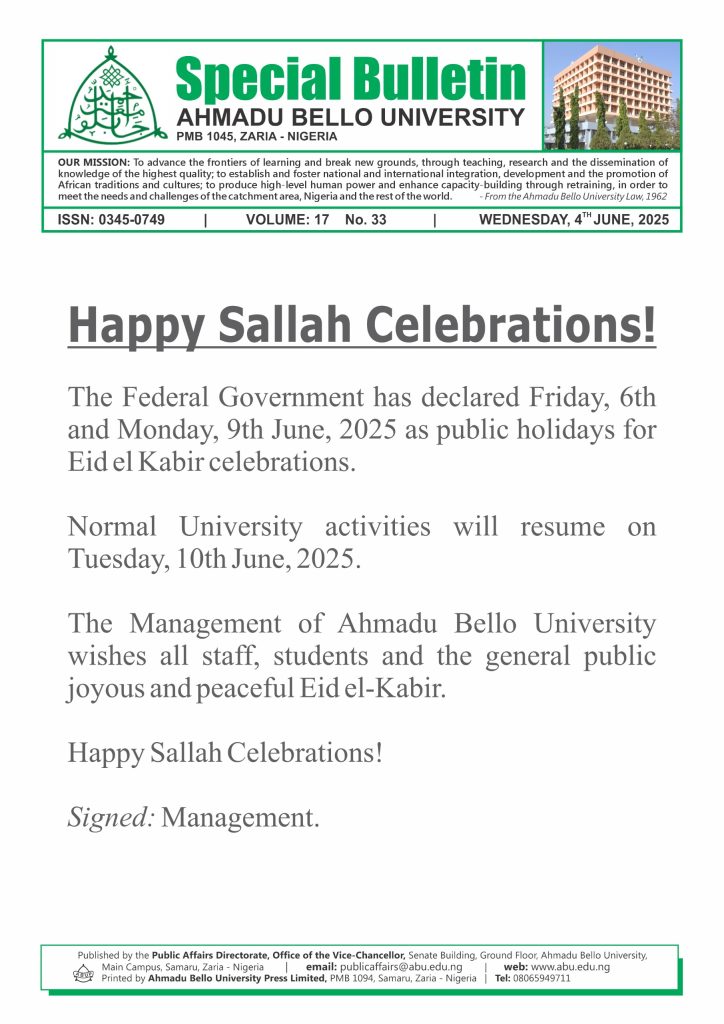 Happy Sallah Celebrations!