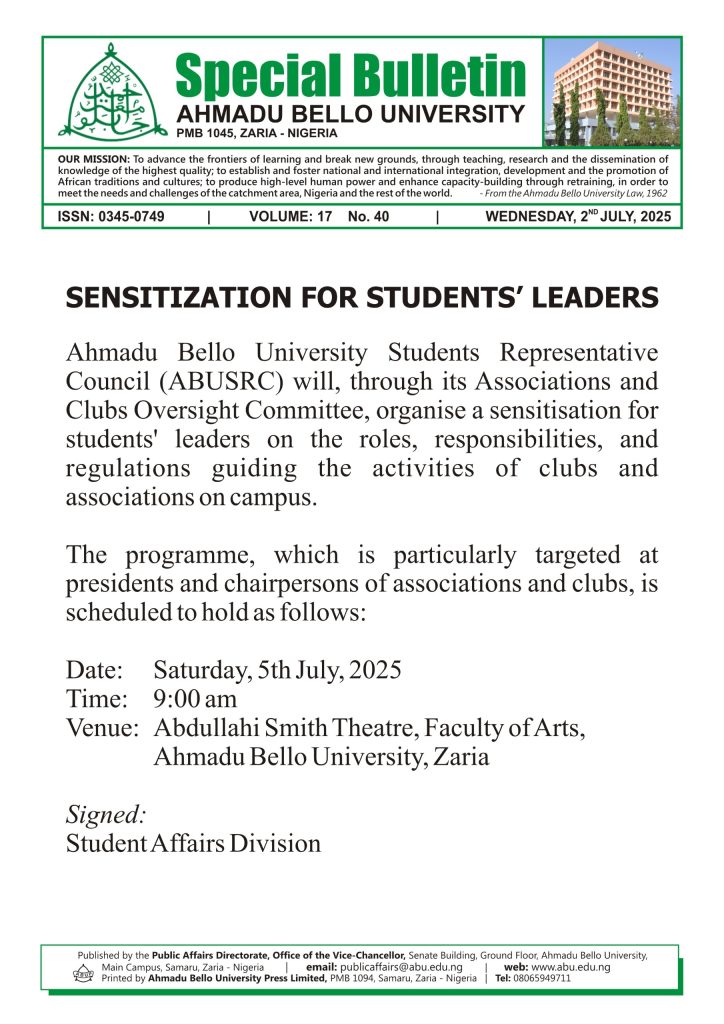 Sensitization for Students’ Leaders