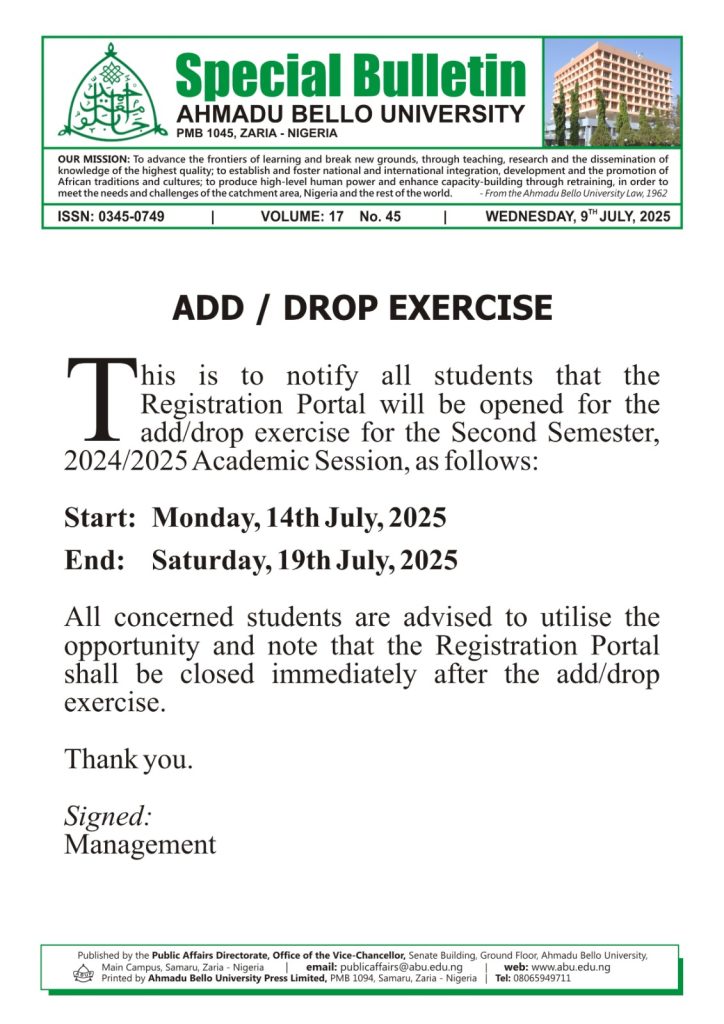 Add/Drop Exercise
