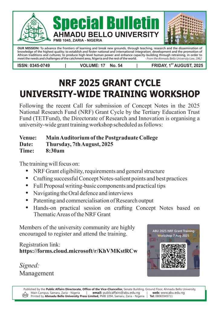 NRF 2025 Grant Cycle University-Wide Training Workshop