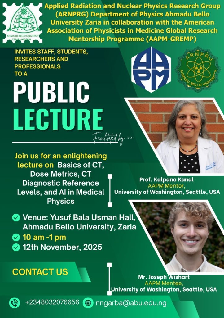 After winning $10,000 AAPM-GREMP grant, ABU to hold lecture Nov. 12 on basics of computed tomography procedures