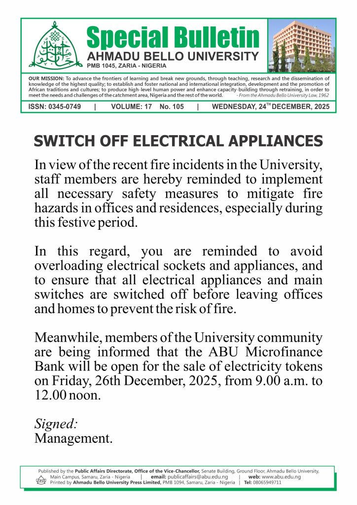 Switch Off Electrical Appliances