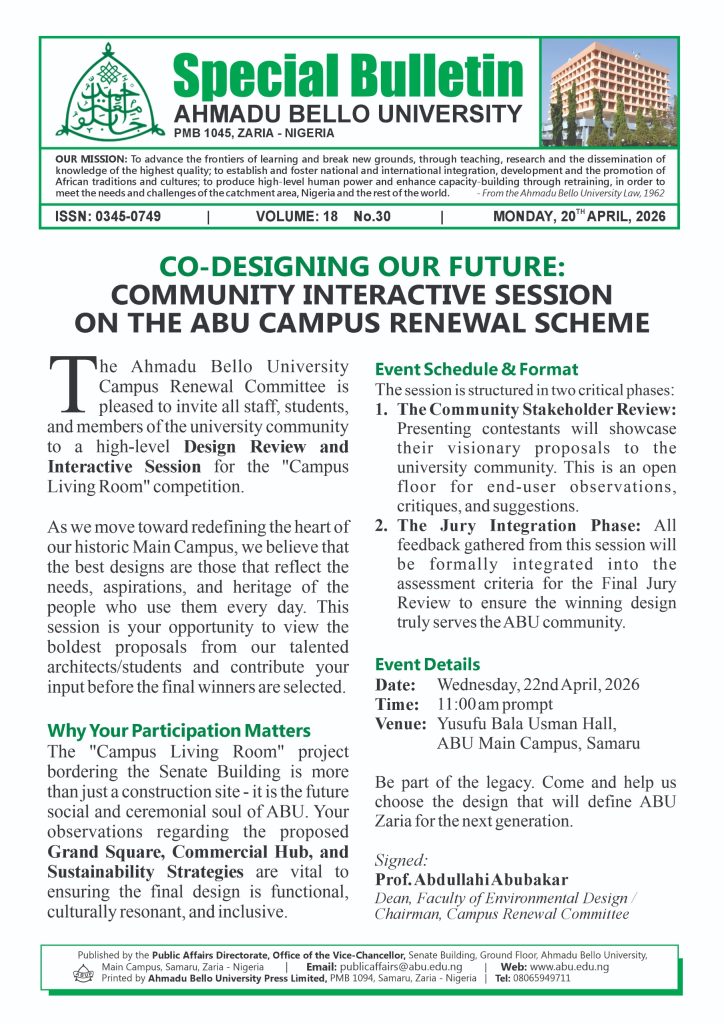 Co-Designing our Futture: Community Interactive Session on the ABU Campus Renewal Scheme