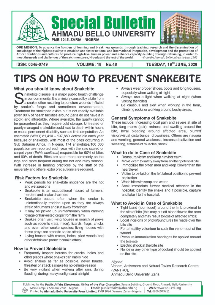 Tips on how to Prevent Snakebite