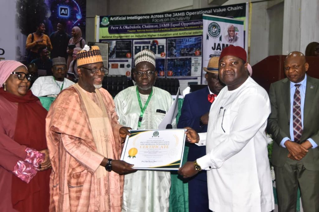 ABU receives JAMB certificate of recognition for its leadership in developing AI-powered learning aids