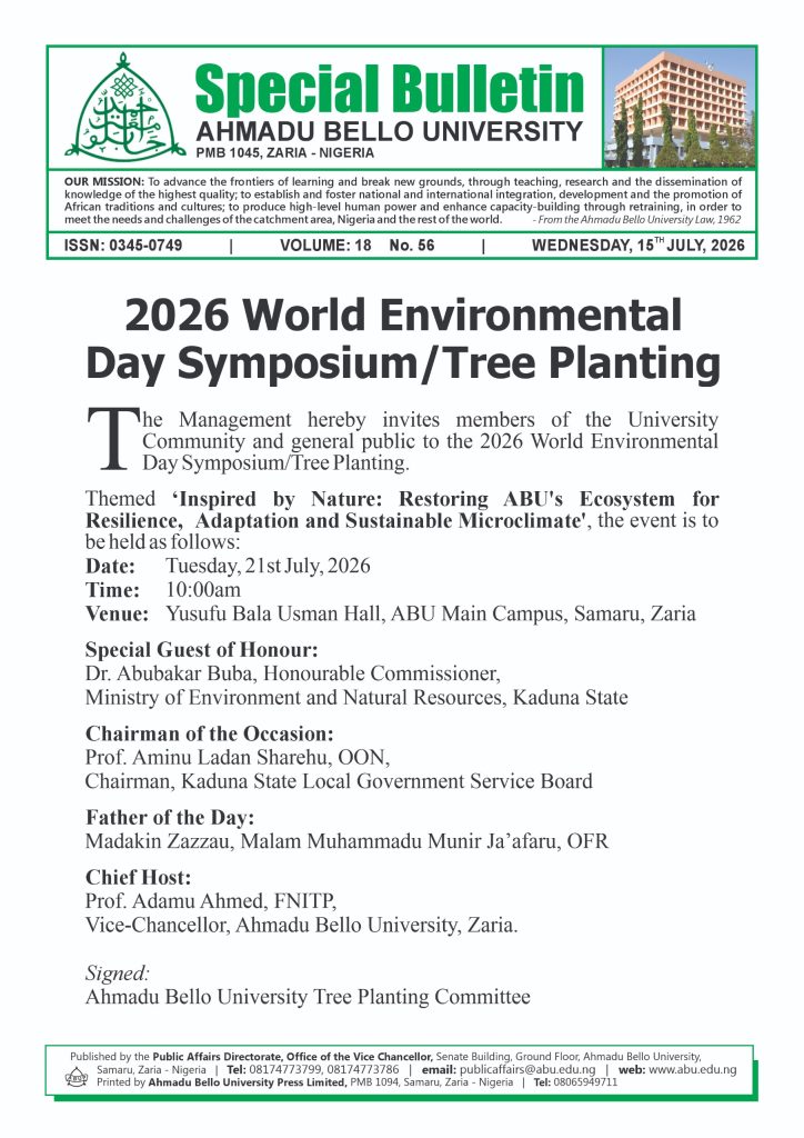 2026 World Environmental Day Symposium/Tree Planting