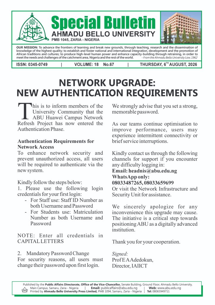 Network Upgrade: New Authentication Requirements