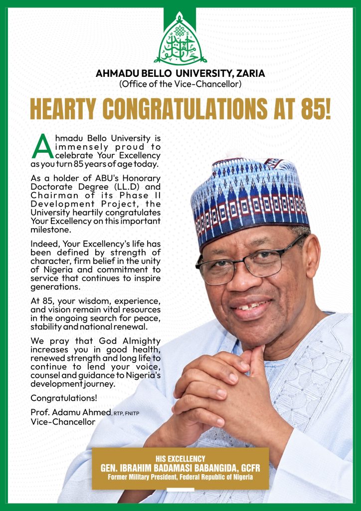 ABU Celebrates Gen. Ibrahim Babangida at 85