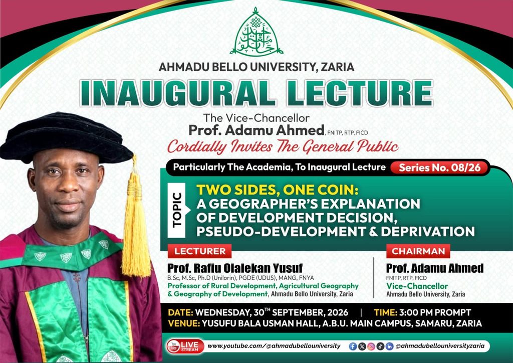 Inaugural Lecture Series No. 08/26: Two Sides, One Coin — A Geographer’s Explanation of Development Decision, Pseudo-Development & Deprivation