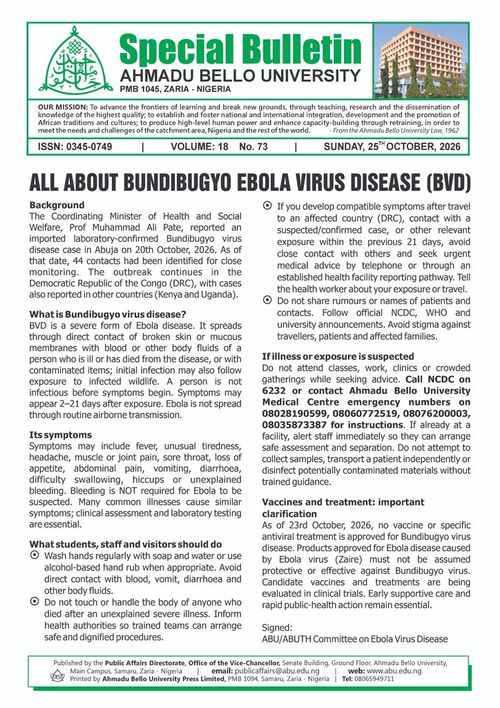All about Bundibugyo Ebola Virus Disease (BVD)